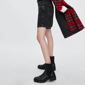 zara flat elastic ankle boots